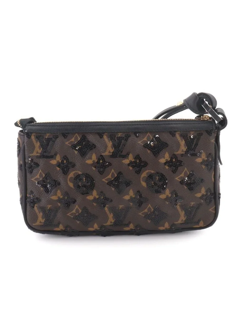 Louis Vuitton Monogram Eclipse Pochette Hand Bag Sequins